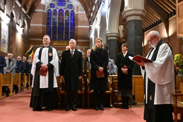 King Philippe Attends Anglican Evensong BRUSSELS, BELGIUM - King Philippe of Belgium and Annelies Verlinden, (CD&V) Minister of Justice, in charge of the North Sea of Federal Government pictured attending an Evensong at Holy Trinity Pro-Cathedral.on November 19, 2025 in Brussels, Belgium, 19 11 2025 Brussels Belgium  Copyright: xPhilipxReynaersx