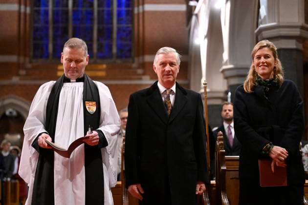 King Philippe Attends Anglican Evensong BRUSSELS, BELGIUM - King Philippe of Belgium and Annelies Verlinden, (CD&V) Minister of Justice, in charge of the North Sea of Federal Government pictured attending an Evensong at Holy Trinity Pro-Cathedral.on November 19, 2025 in Brussels, Belgium, 19 11 2025 Brussels Belgium  Copyright: xPhilipxReynaersx