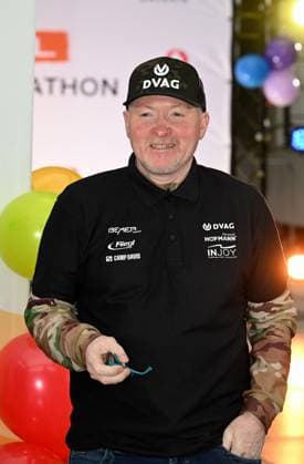 Moderator Wolfram Kons und Joey Kelly bei einem Fototermin zur 24 Stunden Geburtstags Challange zum 30. Geburtstag des RTL Spendenmarathon - wir helfen Kindern die ab 20.11. 18.00 Uhr stattfindet.