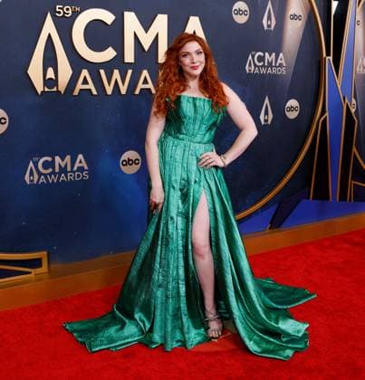 Caylee Hammack arrives on the red carpet for the 59th CMA Awards in Nashville, Tennessee, on Wednesday, November 19, 2025.  NAS20251119128 JOHNxANGELILLO