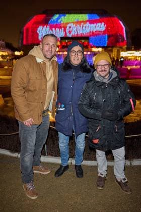 Kevin Kuske, Jan Sosniok und Thomas Drechsel - Eroeffnung des Christmas Garden Berlin 2025 im Botanischen Garten Berlin am 19.11.2025. Christmas Garden Berlin 2025