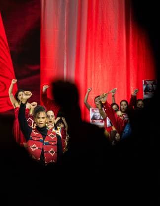 November 19, 2025, Vancouver, British Columbia, Canada: Opening night of Vancouver Indigenous Fashion Week at the Queen Elizabeth Theatre in Vancouver, British Columbia Vancouver Canada - ZUMAw171 20251119_znp_w171_005 Copyright: xRyanxWalterxWagnerx