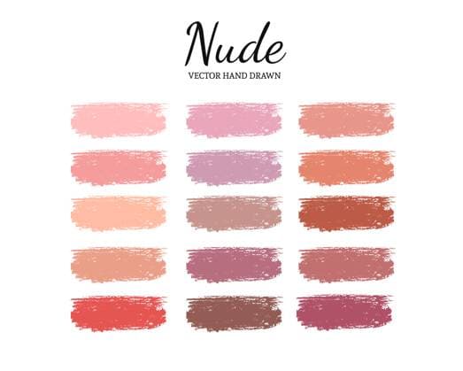 Nude Lipstick Swatches - Makeup Palette A collection of soft nude lipstick swatches. Ideal for makeup artists and beauty enthusiasts. This set offers a range of subtle shades for creating natural and glamorous looks. Perfect for color matching and experimenting with various nude tones. Copyright: xwondervendyx