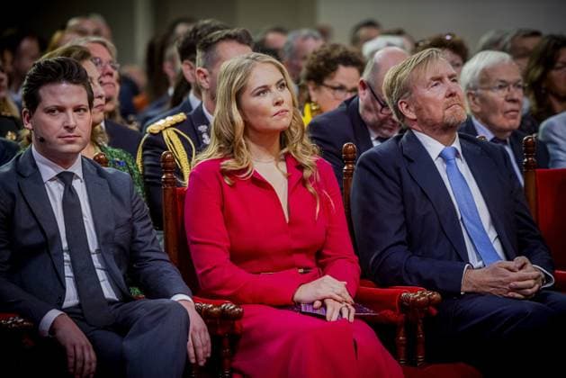 Royals at Special Joint Meeting of the States General - The Hague Grote Kerk (Great Church) King Willem-Alexander and Princess Amalia of Orange attend a Special Joint Session of the Senate and House of Representatives in the Grote Kerk (Great Church) in The Hague. November 20 marks exactly eighty years since parliament first convened jointly after World War II. Photo by Bruno Press ABACAPRESS.COM The Hague Netherlands  Copyright: xBrunoxPress ABACAx