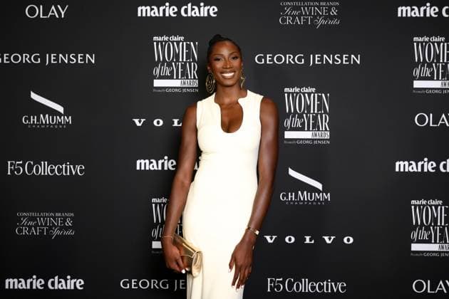 WOMEN OF THE YEAR AWARDS, Ezi Magbegor arrives at the Marie Claire Women of the Year Awards at Bell Shakespeare, in Sydney, Thursday, November 20, 2025. ( NO ARCHIVING SYDNEY NEW SOUTH WALES AUSTRALIA  Copyright: xSTEVExMARKHAMx 20251121175834130966