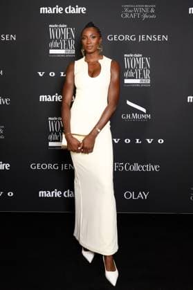 WOMEN OF THE YEAR AWARDS, Ezi Magbegor arrives at the Marie Claire Women of the Year Awards at Bell Shakespeare, in Sydney, Thursday, November 20, 2025. ( NO ARCHIVING SYDNEY NEW SOUTH WALES AUSTRALIA  Copyright: xSTEVExMARKHAMx 20251121183765878978