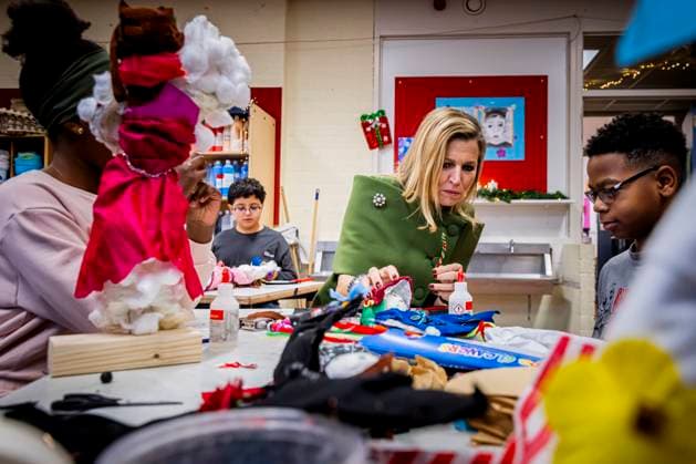 20-11-2025 Amsterdam Queen Maxima, as honorary chair of Meer Muziek in de Klas (More Music in the Classroom), visited the Mobiel school in Amsterdam. The school band performs during the annual Christmas Music Gala, which raises awareness of the importance of music and creative education. Â  Copyright: xPPEx