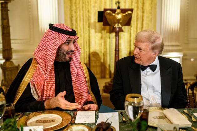 Crown Prince and Prime Minister Mohammed bin Salman Al Saud of Saudi Arabia visits the White House President Donald Trump hosts a dinner for Crown Prince and Prime Minister Mohammed bin Salman Al Saud of Saudi Arabia, Tuesday, November 18, 2025, in the East Room of the White House., Credit:Daniel Torok Avalon  Copyright: xDanielxTorokx xAvalonx 1053547964