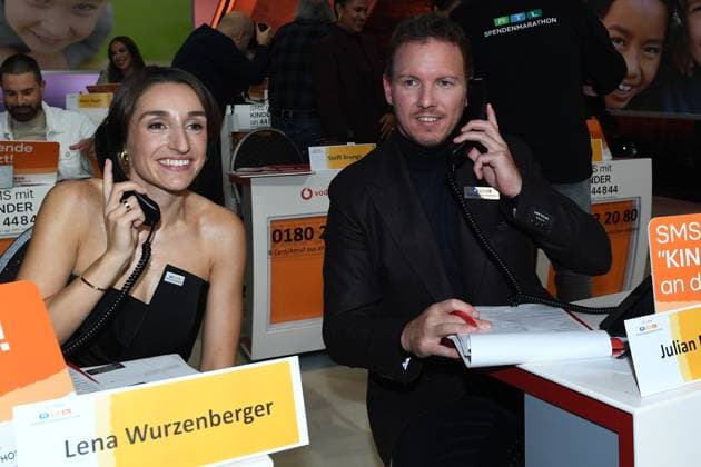 30. RTL-Spendenmarathon 2025 am 20.11.2025 im EMG Studio 8 in Hürth Lena Wurzenberger und Julian Nagelsmann ( Bundestrainer ) beim 30. RTL-Spendenmarathon 2025 am 22.11.2025 im EMG Studio 8 in Hürth.