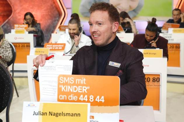Julian Nagelsmann beim 30. RTL-Spendenmarathon 2025 im Studio 8 der EMG Studios. Hürth, 20.11.2025