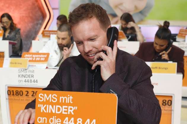 Julian Nagelsmann beim 30. RTL-Spendenmarathon 2025 im Studio 8 der EMG Studios. Hürth, 20.11.2025