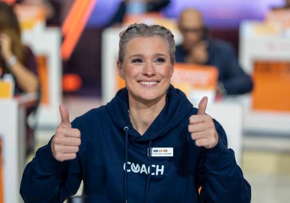 Ehemalige Fechterin Britta Heidemann beim 30. RTL-Spendenmarathon 2025 im Studio 8 der EMG Studios in Hürth, 20.11.2025 30th RTL Charity Marathon 2025 in Studio 8 of the EMG Studios in Hürth Copyright: MarcoxBader