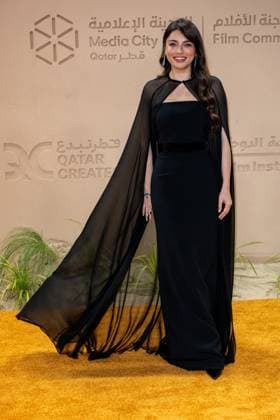 Opening of Doha Film Festival - Doha Turkish actress Ayca Aysin Turan arrives to the opening ceremony of Doha Film Festival 2025, at Katara cultural village, in Doha, Qatar, on November 20, 2025. Photo by Ammar Abd Rabbo ABACAPRESS.COM Doha Qatar  Copyright: xAbdxRabboxAmmar ABACAx