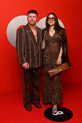 November 20, 2025, Mexico City, Ciudad de Mexico, Mexico: Saul Alvarez and his wife Fernanda Gomez attend the red carpet for 2025 GQ Men of the Year Awards at Hotel Reforma. on November 20, 2025 in Mexico City, Mexico. Mexico City Mexico - ZUMAe321 20251120_zea_e321_205 Copyright: xCarlosxTischlerx