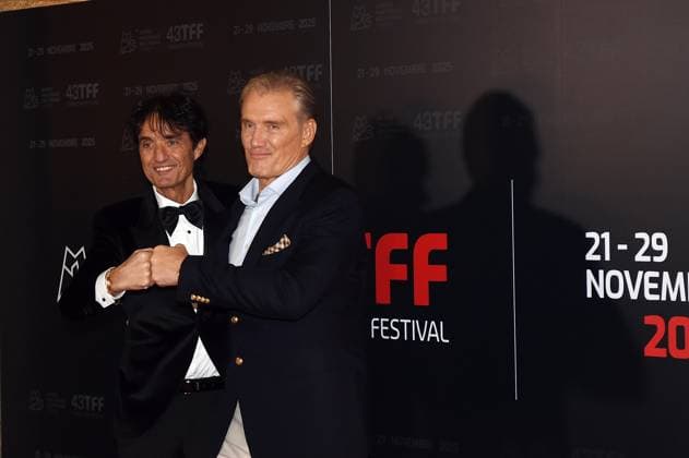Foto IPP Massimo Rana Torino 21-11-2025 Cinema 43 Torino Film Festival 2025 nella foto dolph lundgren e giulio base Italy Photo Press - World Copyright