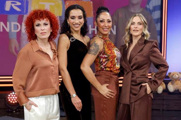 Lucy Diakovska, Nadja Benaissa, Jessica Wahls und Sandy Mölling von den No Angels beim 30. RTL-Spendenmarathon 2025 im Studio 8 der EMG Studios. Hürth, 21.11.2025