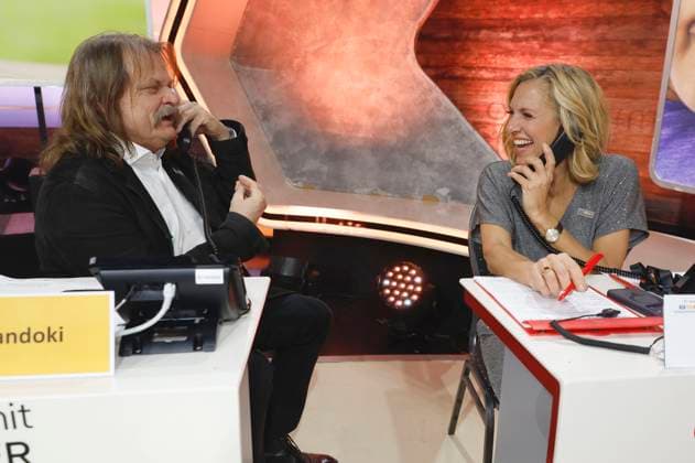Leslie Mandoki und Gesa Eberl beim 30. RTL-Spendenmarathon 2025 im Studio 8 der EMG Studios. Hürth, 21.11.2025