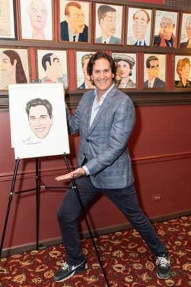 November 21, 2025, Bronx, New York, USA: Nick Scandalios, Executive Vice President of Nederlander Organization owner of many theaters on Broadway poses with his portrait during unveiling at Sardi s in New York, NY on November 21, 2025 Bronx USA - ZUMAr339 20251121_znp_r339_010 Copyright: xLevxRadinx