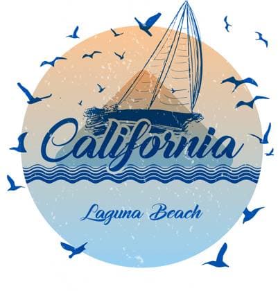 Laguna Beach Coastal Summer Vibes A vibrant summer scene featuring Laguna Beach s beautiful coastline, perfect for a t-shirt or decorative print. Evokes a sense of relaxation, sunshine, and the beach. Copyright: xemegetx