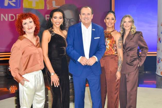 ABB No Angels, Wolfram Kons, Sandy Moelling, Nadia Benaissa, Lucy Diakovska, Jessica Wahls zu Gast im RTL Studio beim Charity zum 30.Geburtstag des RTL Spendenmarathon - wir helfen Kindern bei RTL Deutschland am 21.11.2025 2.Spendentag in Koeln Deutz NRW Deutschland