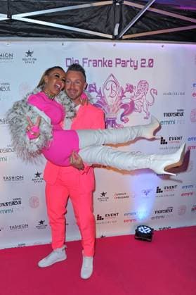 Franke Party 2.0. Ginger Costello Wollersheim und Lukas Reiter anläßlich der Franke Party 2.0 am 22.11.2025 in Mörfelden-Walldorf. 20251122MWI095601