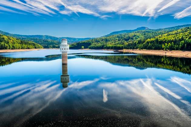 Drinking water storage reservoir in Frauenau in Bavarian Forest, Germany, STSF03985