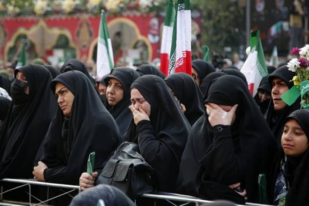 Funeral in Tehran for 300 Iran-Iraq war soldiers remains after 37 years TEHRAN, IRAN - NOVEMBER 24: People attend funeral ceremony for 300 Iranian soldiers, who lost their lives in the Iran-Iraq War and whose remains were recovered approximately 37 years later, at the Tehran University campus in Tehran, Iran on November 24, 2025. Fatemeh Bahrami Anadolu Tehran Iran. Editorial use only. Please get in touch for any other usage.  Copyright: x2025xAnadoluxFatemehxBahramix