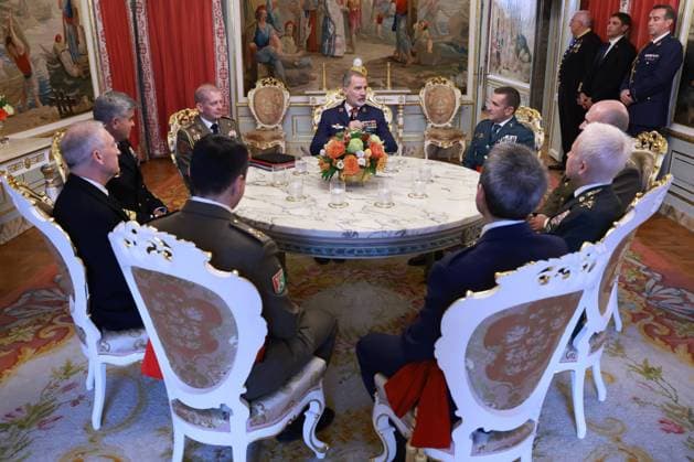 Spanish King Felipe VI during a meeting with General de Brigada y Contralmirantes in Madrid on Monday, 24 November 2025 Cordon Press 