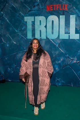 Premiere Troll 2 Oslo 20251124. Ankommer rod loper under premieren av storfilmen Troll 2 pa Colosseum kino mandag kveld. Foto: Thomas Fure NTB Oslo Norge aZN4nODK3t8 EDITORIAL USE ONLY Ref:aZN4nODK3t8.jpg Copyright: xThomasxFurex xNTBx