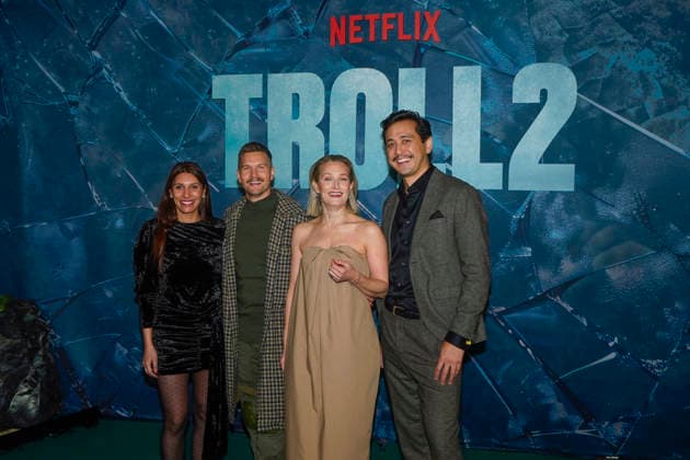 Premiere Trolls 2 Oslo 20251124. Actors Sara Kohrami, Mads Sjoegaard Pettersen, Ine Marie Wilmann and Kim Falck-Joergensen arrive on the red carpet during the premiere of the blockbuster film Troll 2 at the Colosseum cinema on Monday evening. Photo: Thomas Fure NTB Oslo Norway YOSkIy6kti8 EDITORIAL USE ONLY Ref:YOSkIy6kti8.jpg Copyright: xThomasxFurex xNTBx
