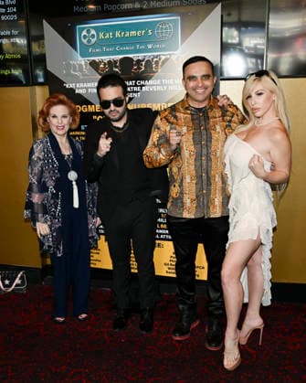 November 23, 2025, Beverly Hills, California, USA: Actress, producer and activist KAT KRAMER, Actor and Artist JAMES DARIUS, Sports Nutritionist REHAN JALALI and CIARA KHORSAND attend the director Stanley Kramer Double Feature: Judgment At Nuremberg and On The Beach presented By Kat Kramer s Films That Change The World. Beverly Hills USA - ZUMAb173 20251123_aap_b173_050 Copyright: xBillyxBennightx
