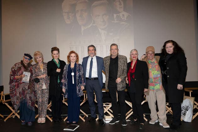 November 23, 2025, Beverly Hills, California, USA: Producer and writer SANDRA SCHULBERG, American actress, producer and activist KAREN SHARPE KRAMER, actriss and film maker JENNIFER KRAMER, Actress, producer and activist KAT KRAMER, English comedian, actor, satirist, playwright and screenwriter PETER COOK, French-born Australian artist and film director PHILIPPE MORA, NICHOLAS ELIOPOULOS, Communications and creativity expert LIBBE HALEVY and PAMELA MORA attend the director Stanley Kramer Double Feature: Judgment At Nuremberg and On The Beach presented By Kat Kramer s Films That Change The World. Beverly Hills USA - ZUMAb173 20251123_aap_b173_111 Copyright: xBillyxBennightx