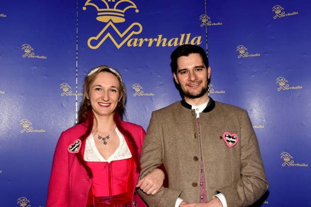 Narrhalla Prinzenpaar Samantha I.Bigl Stephan I. Kuerten Muenchen 23.11.2025 Wirtshaus am Schlachthof -Narrhalla -Sigi Sommer Taler Kunst-Kabarettpreis Verleihung 2025 Foto Bernd Lindenthaler Muenchen