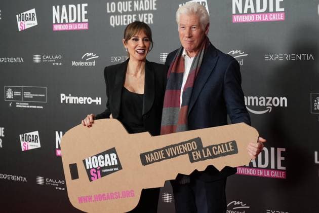 Richard Gere and Alejandra Silva at photocall for premiere documentary short film Lo que Nadie quiere ver in Madrid on Monday, 24 November 2025. Cordon Press 