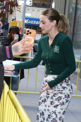 NEW YORK, NY- NOVEMBER 24: Lili Reinhart seen at Live with Kelly & Mark on November 24, 2025 in New York City. Copyright: xRWx