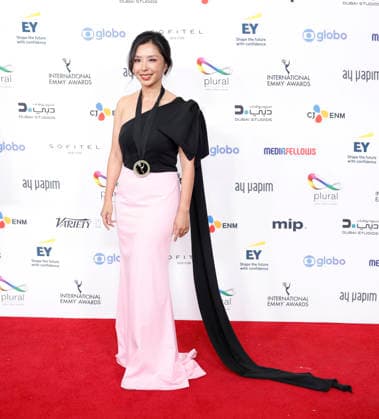 Wei Du arrives on the red carpet at the 53rd International Emmy Awards at New York Hilton Midtown in New York City on Monday, November 24, 2025.  NYP20251124242 JohnxAngelillo