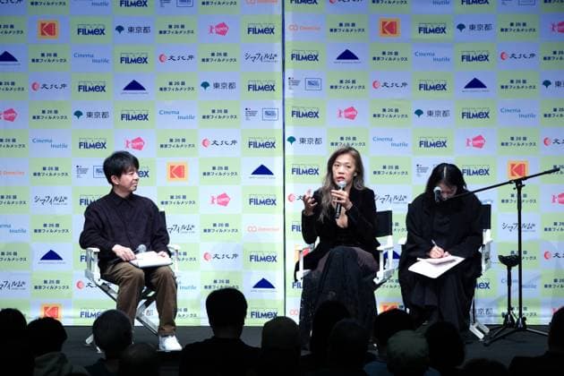 TOKYO, JAPN - NOVEMBER 24: Director Shih-Ching Tsou (L2) attends the screening of film Left-Handed Girl during the 26th Tokyo FILMeX International Film Festival on November 24, 2025 in Tokyo, Japan.  Copyright: xVCGx 111605789694