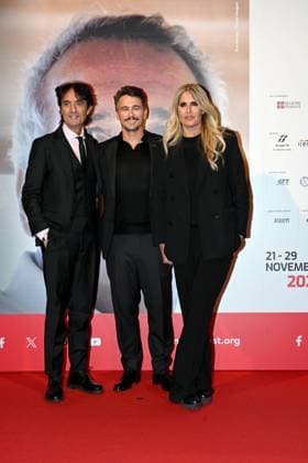 43rd Turin Film Festival 2025, Day 4 - Photocall 127 Hours. Pictured: Giulio Base, James Franco, Tiziana Rocca  Copyright: xMaurizioxD Avanzox xipa-agency.netx xDxAvanzo xMangiarottix IPA_Agency_IPA68362234