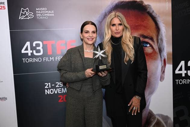 43rd Turin Film Festival 2025, Day 4 - Stella della Mole Award Ceremony to Juliette Binoche. Pictured: Juliette Binoche, Tiziana Rocca  Copyright: xMaurizioxD Avanzox xipa-agency.netx xDxAvanzo xMangiarottix IPA_Agency_IPA68370978