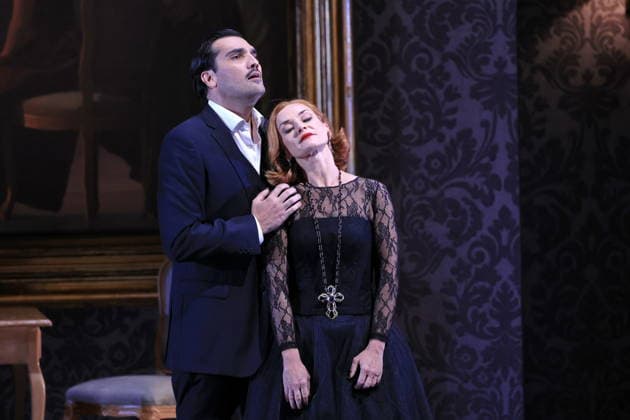25.11.2025, Fedora, Jonathan Tetelman als Graf Loris Ipanov, Vida Miknevi i t als Fürstin Fedora Romazov, Deutsche Oper Berlin, Berlin, Premiere am 27.11.2025, Regie Christof Loy, Berlin Deutschland, Germany