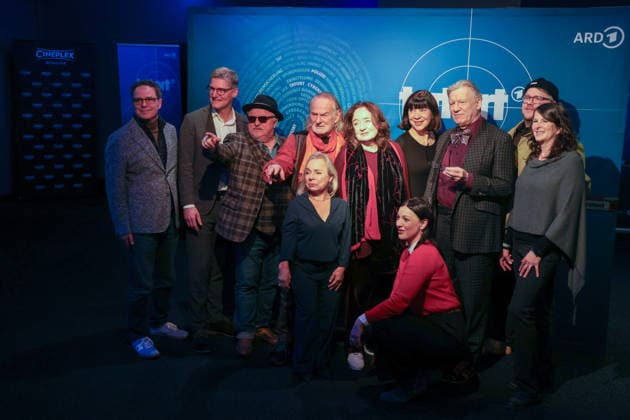 Premiere Münster-Tatort. Pressetermin zur Premiere des neuen ;Münster-Tatort Die Erfindung des Rades. Die Ausstrahlung ist am 7. Dezember im Ersten und der ARD Mediathek. u.a. mit Axel Prahl, als Frank Thiel und Mechthild Großmann, als Wilhelmine Klemm, Claus D. Clausnitzer, als Herbert Vaddern Thiel, Björn Meyer, als Mirko Schrader, ChrisTine Urspruch, als Silke Haller. Münster, Nordrhein-Westfalen, DEU, Deutschland, 25.11.2025