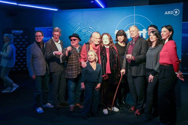 Premiere Münster-Tatort. Pressetermin zur Premiere des neuen ;Münster-Tatort Die Erfindung des Rades. Die Ausstrahlung ist am 7. Dezember im Ersten und der ARD Mediathek. u.a. mit Axel Prahl, als Frank Thiel und Mechthild Großmann, als Wilhelmine Klemm, Claus D. Clausnitzer, als Herbert Vaddern Thiel, Björn Meyer, als Mirko Schrader, ChrisTine Urspruch, als Silke Haller. Münster, Nordrhein-Westfalen, DEU, Deutschland, 25.11.2025