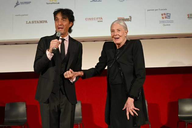 43rd Turin Film Festival 2025, Day 4 - Mole Stars Award to Vanessa Redgrave. Pictured: Giulio Base, Vanessa Redgrave  Copyright: xMaurizioxD Avanzox xipa-agency.netx xDxAvanzo Mangiarottix IPA_Agency_IPA68381532