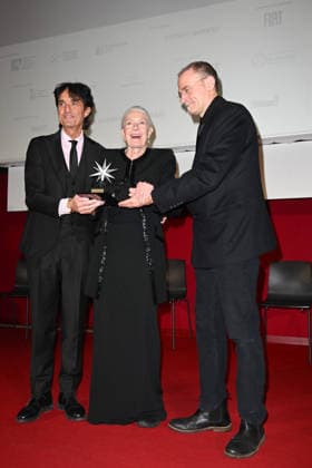 43rd Turin Film Festival 2025, Day 4 - Awarding of the Mole Stella to Vanessa Redgrave In the photo: Vanessa Redgrave, Giulio Base, Carlo Gabriel Nero  Copyright: xManuelexMangiarottix xipa-agency.netx xDxAvanzo Mangiarottix IPA_Agency_IPA68381964