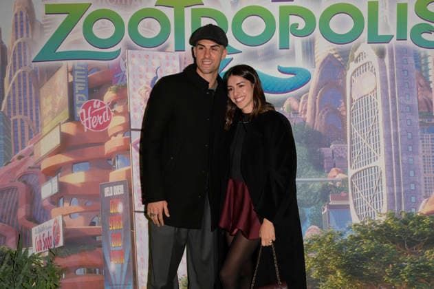 November 25, 2025, Rome, Italy: Gianluca Mancini (l) and Elisa Baggiani (r) attend the Disney movie premiere Zootropolis 2 green carpet at The Space Cinema Moderno. Rome Italy - ZUMAs197 20251125_aaa_s197_247 Copyright: xMarioxCartellix