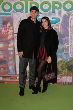November 25, 2025, Rome, Italy: Gianluca Mancini (l) and Elisa Baggiani (r) attend the Disney movie premiere Zootropolis 2 green carpet at The Space Cinema Moderno. Rome Italy - ZUMAs197 20251125_aaa_s197_249 Copyright: xMarioxCartellix