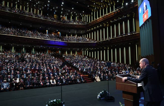 Turkish President Recep Tayyip Erdogan ANKARA, TURKIYE - NOVEMBER 26: (----EDITORIAL USE ONLY - MANDATORY CREDIT - TURKISH PRESIDENCY MURAT KULA HANDOUT - NO MARKETING NO ADVERTISING CAMPAIGNS - DISTRIBUTED AS A SERVICE TO CLIENTS----) Turkish President Recep Tayyip Erdogan makes remarks at the 11th Turkish Medical World Congress and TUSEB Aziz Sancar Science, Service and Incentive Awards Ceremony at Bestepe Nation s Convention and Culture Center in Ankara, Turkiye on November 26, 2025. TUR Presidency Murat Kula Handout Anadolu Ankara Turkey. Editorial use only. Please get in touch for any other usage.  Copyright: x2025xAnadoluxTURxPresidencyx xMuratxKulax xHandoutx
