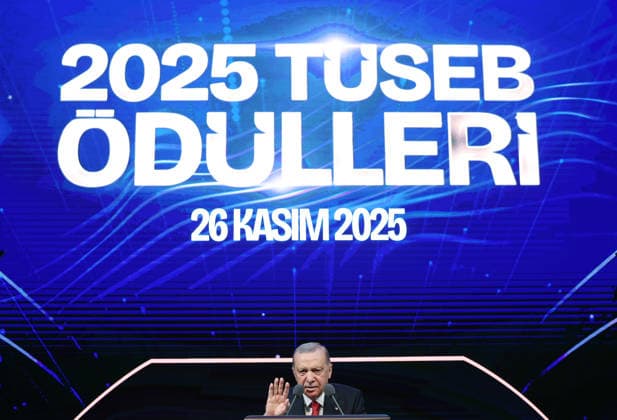 Turkish President Recep Tayyip Erdogan ANKARA, TURKIYE - NOVEMBER 26: (----EDITORIAL USE ONLY - MANDATORY CREDIT - TURKISH PRESIDENCY MURAT KULA HANDOUT - NO MARKETING NO ADVERTISING CAMPAIGNS - DISTRIBUTED AS A SERVICE TO CLIENTS----) Turkish President Recep Tayyip Erdogan makes remarks at the 11th Turkish Medical World Congress and TUSEB Aziz Sancar Science, Service and Incentive Awards Ceremony at Bestepe Nation s Convention and Culture Center in Ankara, Turkiye on November 26, 2025. TUR Presidency Murat Kula Handout Anadolu Ankara Turkey. Editorial use only. Please get in touch for any other usage.  Copyright: x2025xAnadoluxTURxPresidencyx xMuratxKulax xHandoutx