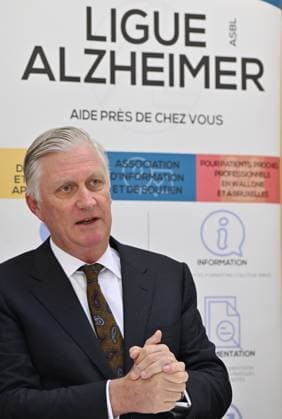 King Philippe - Filip of Belgium pictured during a royal visit to the Alzheimer cafe in Juprelle, Wednesday 26 November 2025. The Alzheimer Cafe is a meeting place where people with Alzheimer s disease, their loved ones, carers, healthcare providers and other interested parties can meet in a warm and informal atmosphere.  ERICxLALMAND 144437668