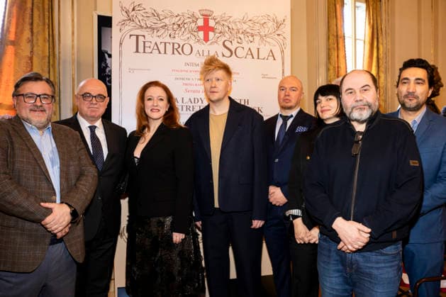Premiere At La Scala -Lady Macbeth Of The Mtsensk District- Press Conference La Scala Theatre - Milan, Italy Yevgeny Akimov;Fortunato Ortombina;Sara Jakubiak;Vasily Barkhatov;Alexander Roslavets;Olga Shaishmelashvili;Zinovy Margolin;Najmiddin Mavlyanov Premiere At La Scala -Lady Macbeth Of The Mtsensk District- Press Conference La Scala Theatre - Milan, Italy 26th November 2025  Copyright: xALFONSOxCATALANO SGPITALIAx